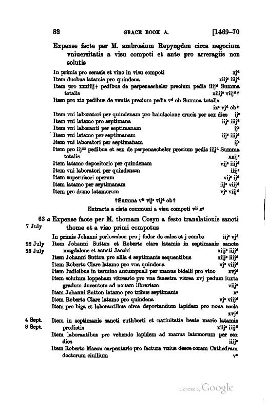 Grace book A, containing the proctors' accounts and other records of the University of Cambridge p.82